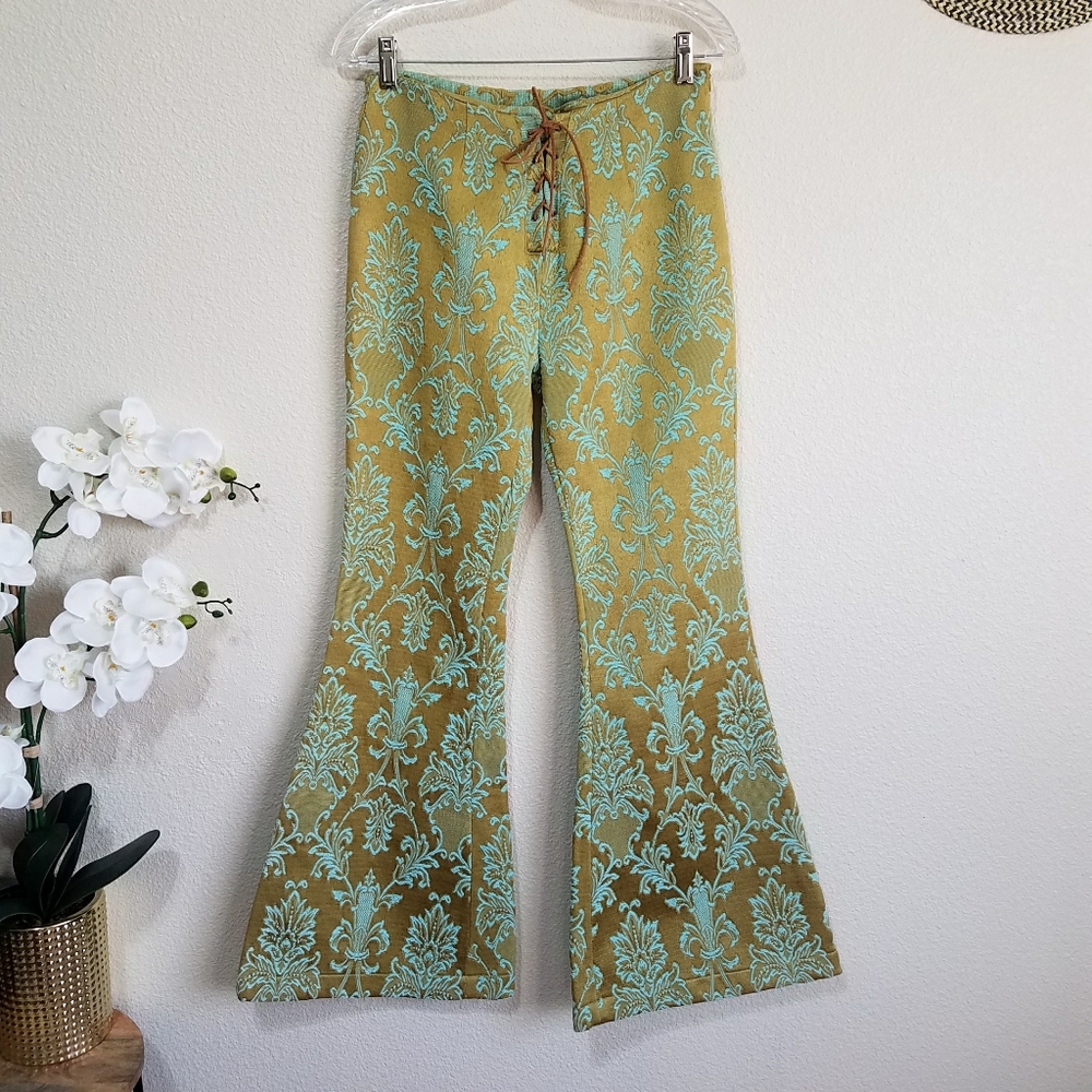 Spell Anastasia Brocade Lace Up Flare Pants - Picture 1 of 13